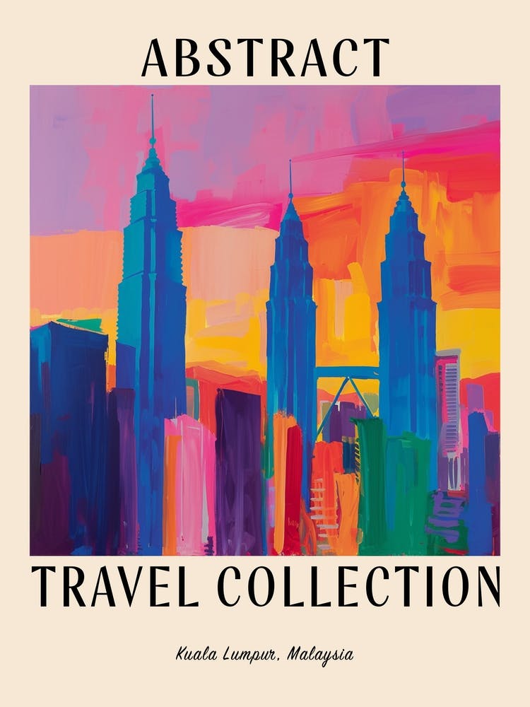 Abstrakte Reisekollektion Poster Kuala Lumpur Malaysia 3