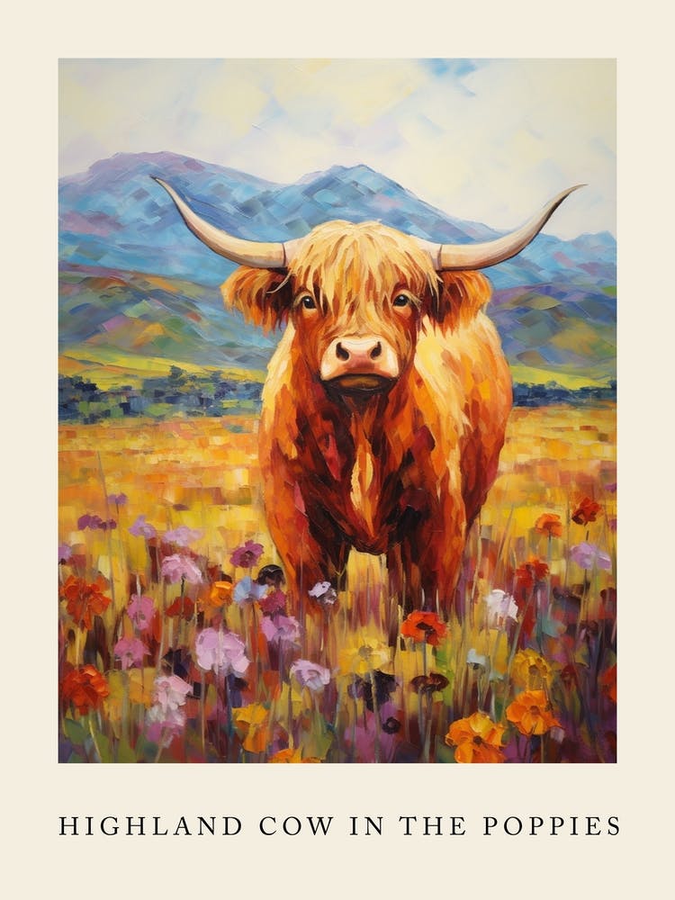 Highland Cow In The Poppies