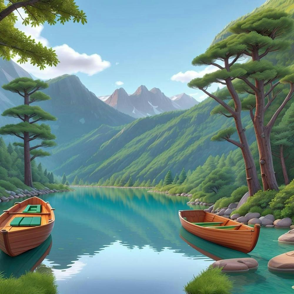 Zwei Boote Auf Einem See 1