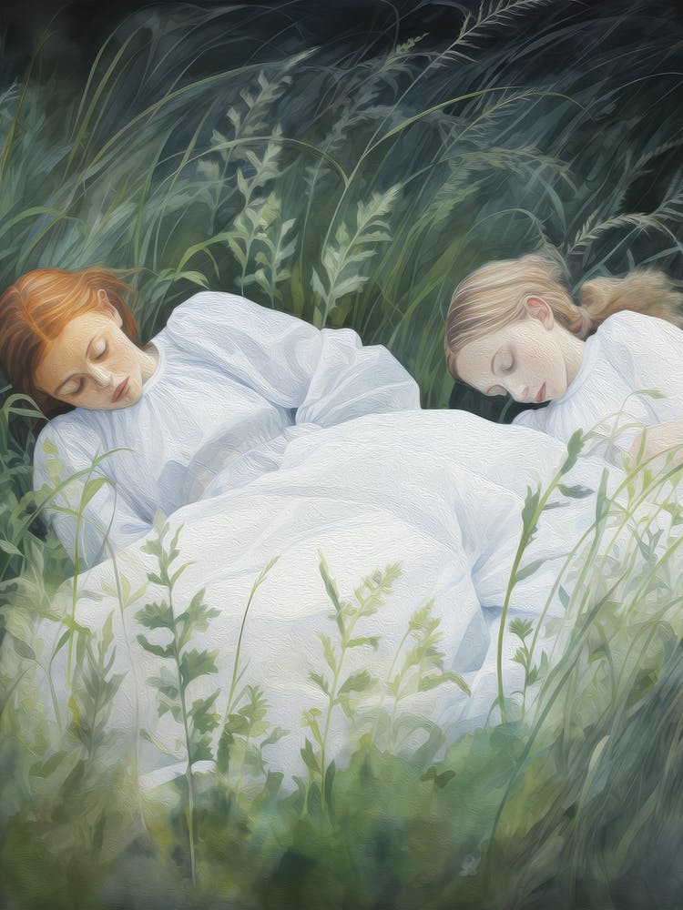 Sleeping Sisters Painting