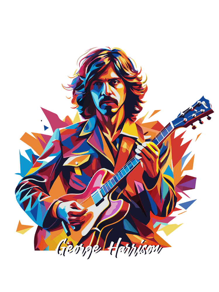 The Beatles George Harrison 02 Portrait Music Icon WPAP Pop Art Style
