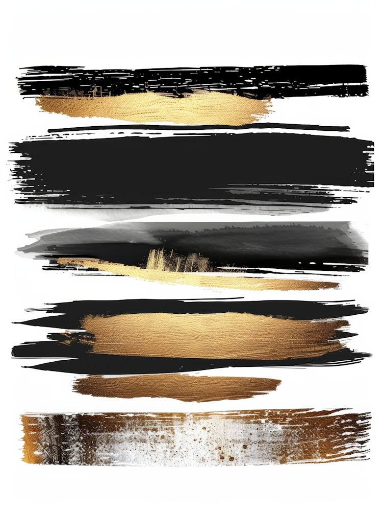Gold And Black Brush Strokes 9