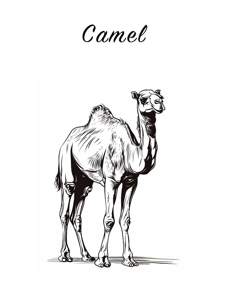 B&W Camel Poster