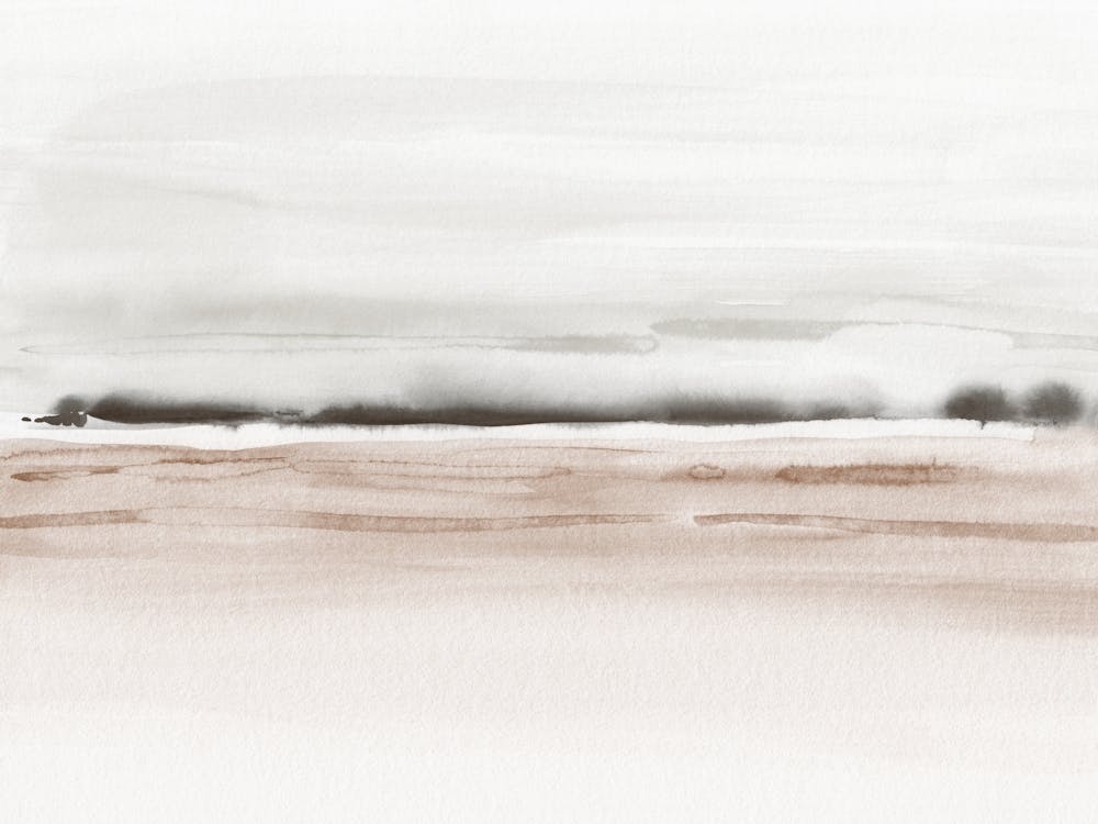 Watercolor landscape 21 - Brown & gray