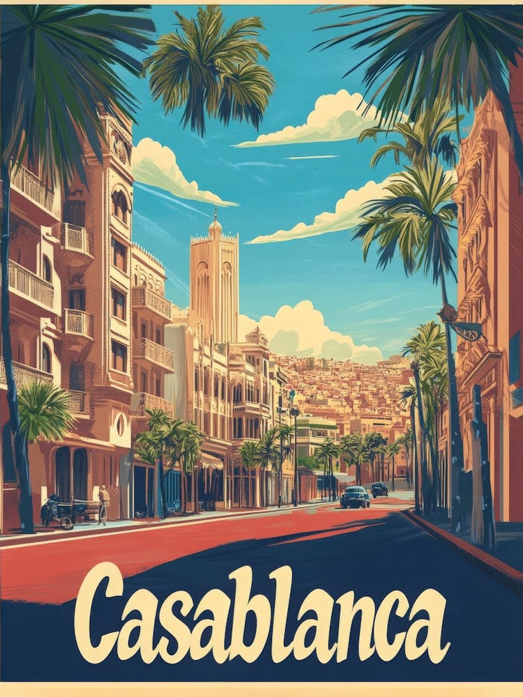 Aihrgdesign A Retro Travel Poster For Casablanca Featuring Th 56c966d8 A469 42d8 97ce 069d7aba3fa9 3