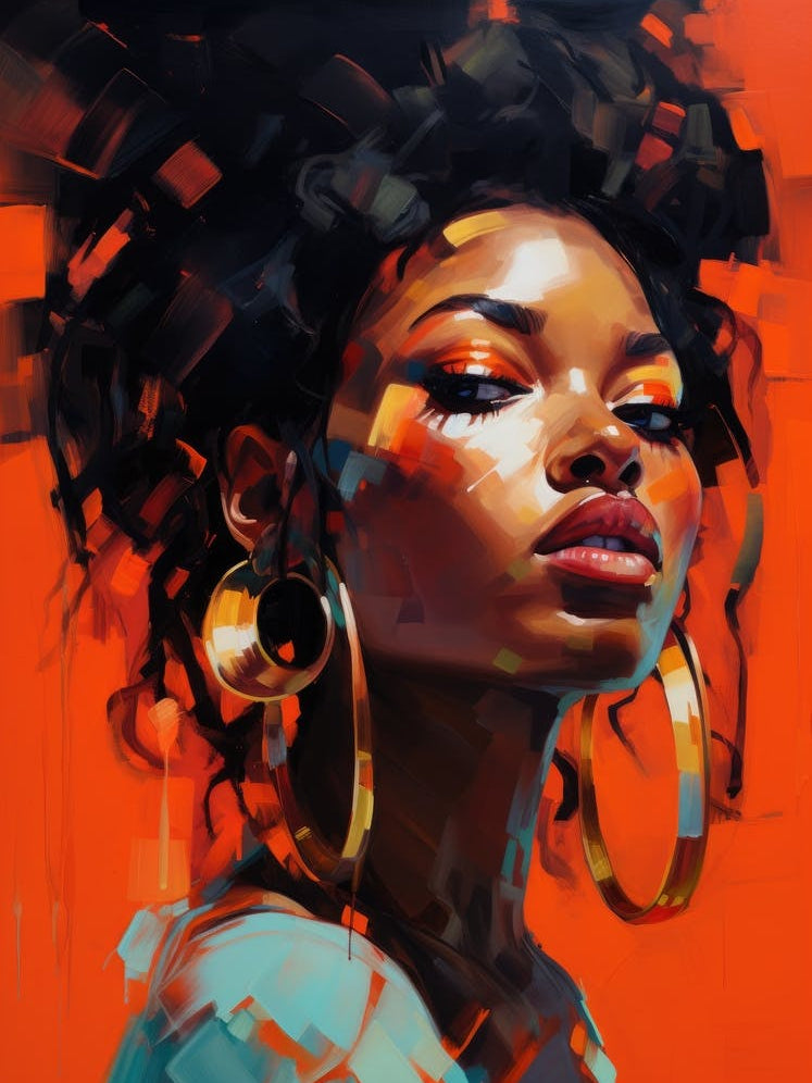 African Woman With Hoop Earrings