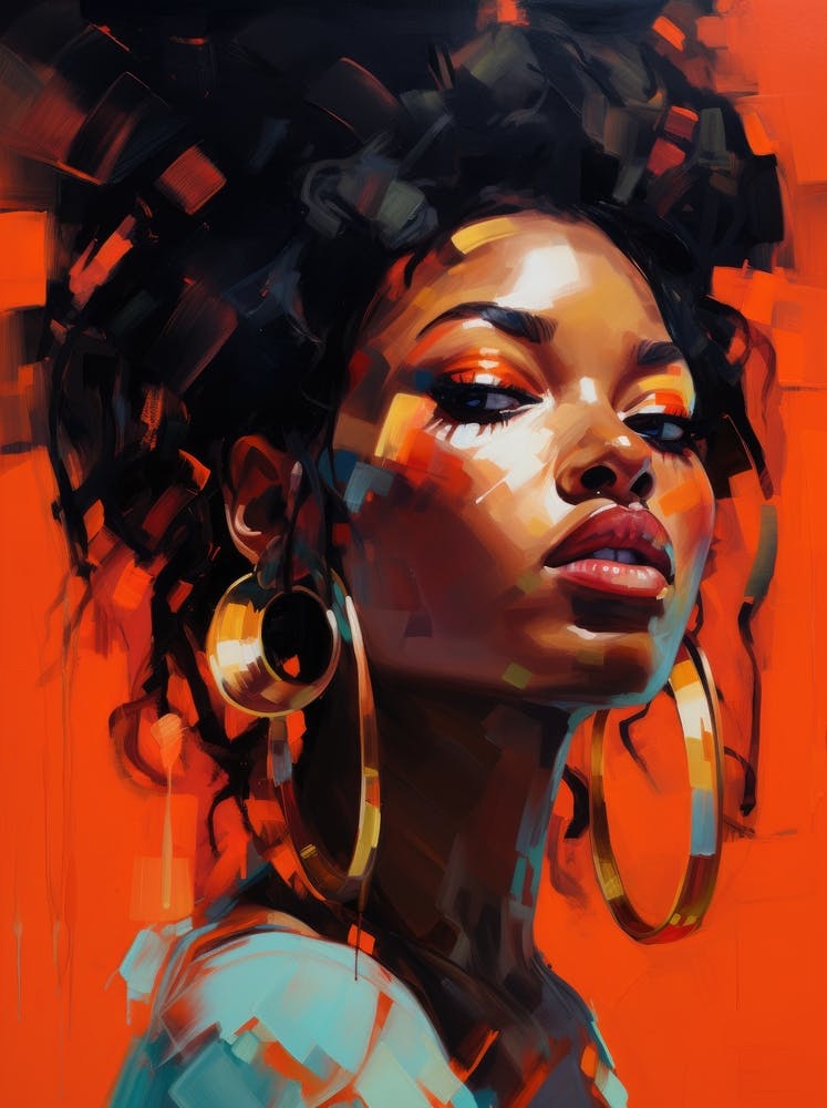 African Woman With Hoop Earrings