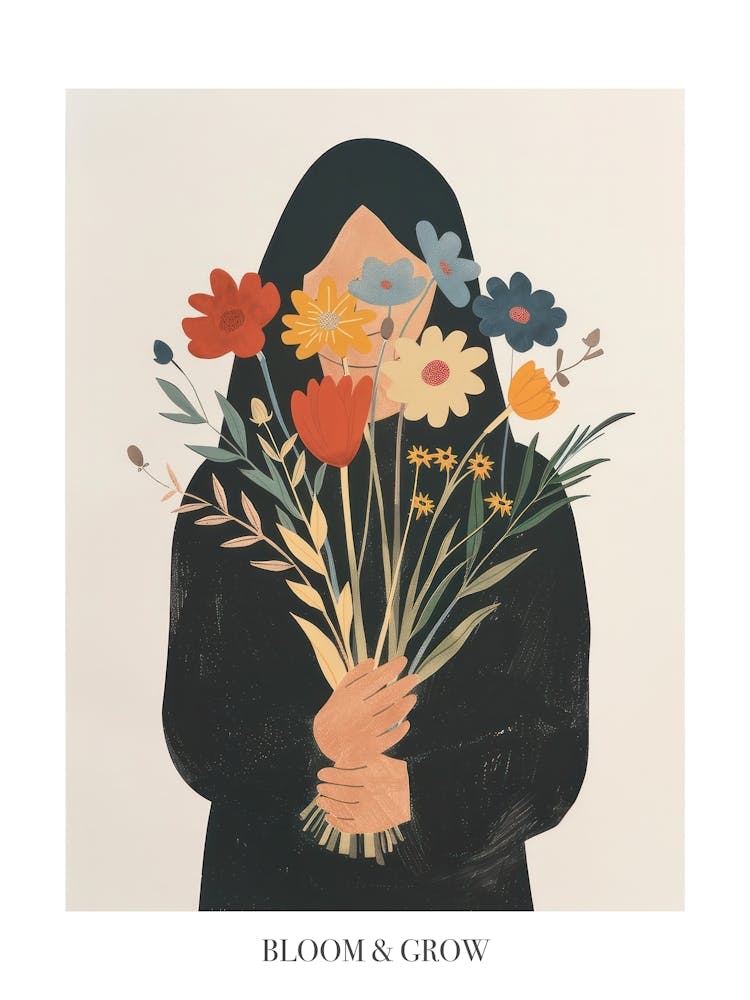 Bloom And Grow Spring Girl With Wild Flowers 6