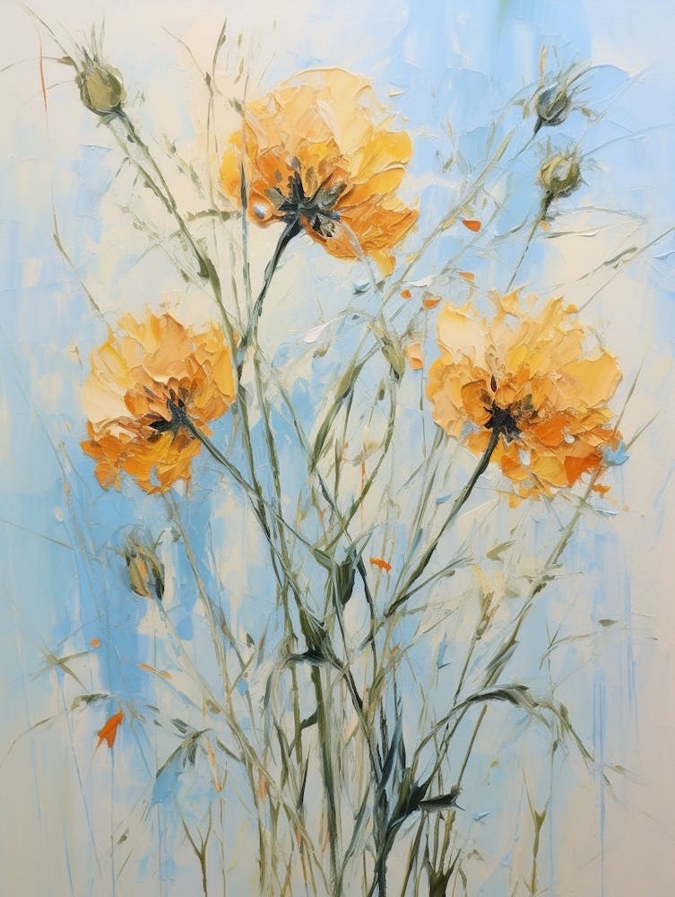 Fall Flower Painting Love In A Mist Nigella 2
