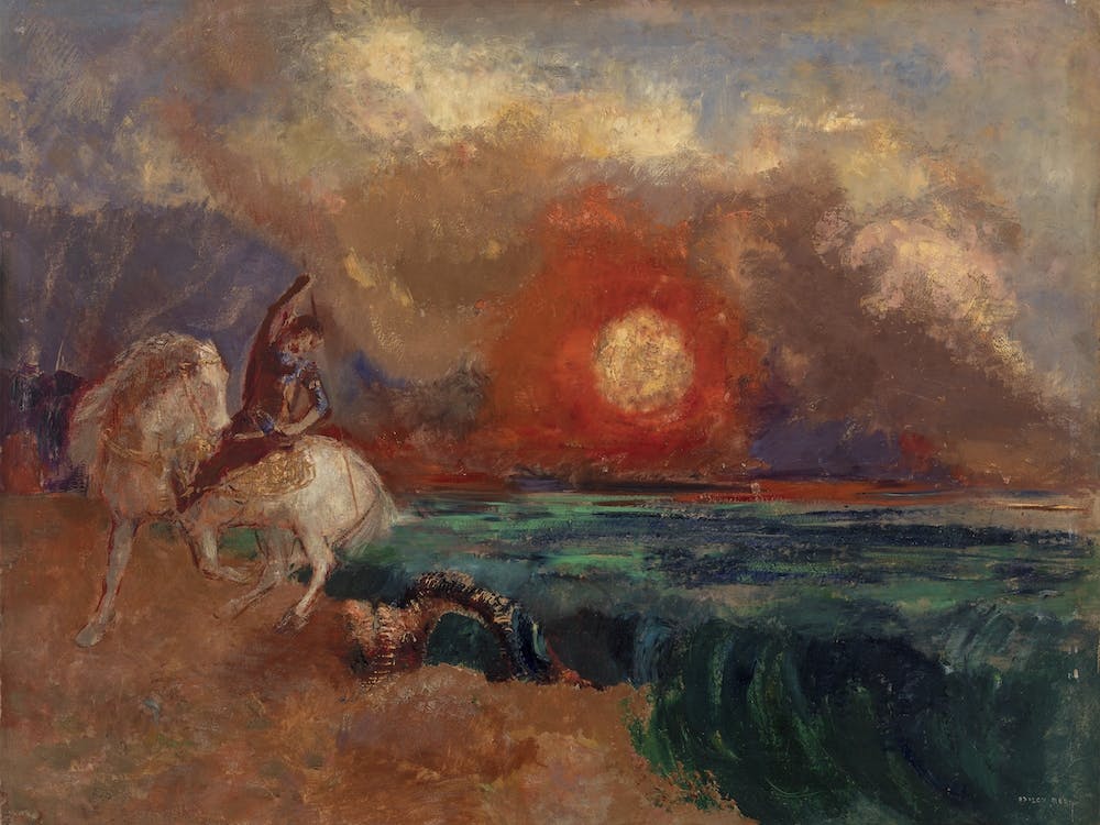 Saint George And The Dragon (Saint Georges Et Le Dragon), (1909—1910), Odilon Redon