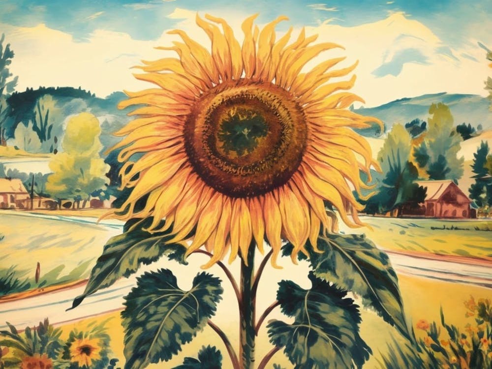 Sonnige Sonnenblumen-Serenade - Lebendiges Blumenmotiv