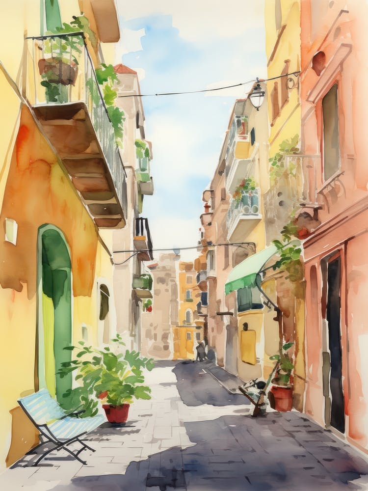 Catania, Italy Rues à l'aquarelle 3