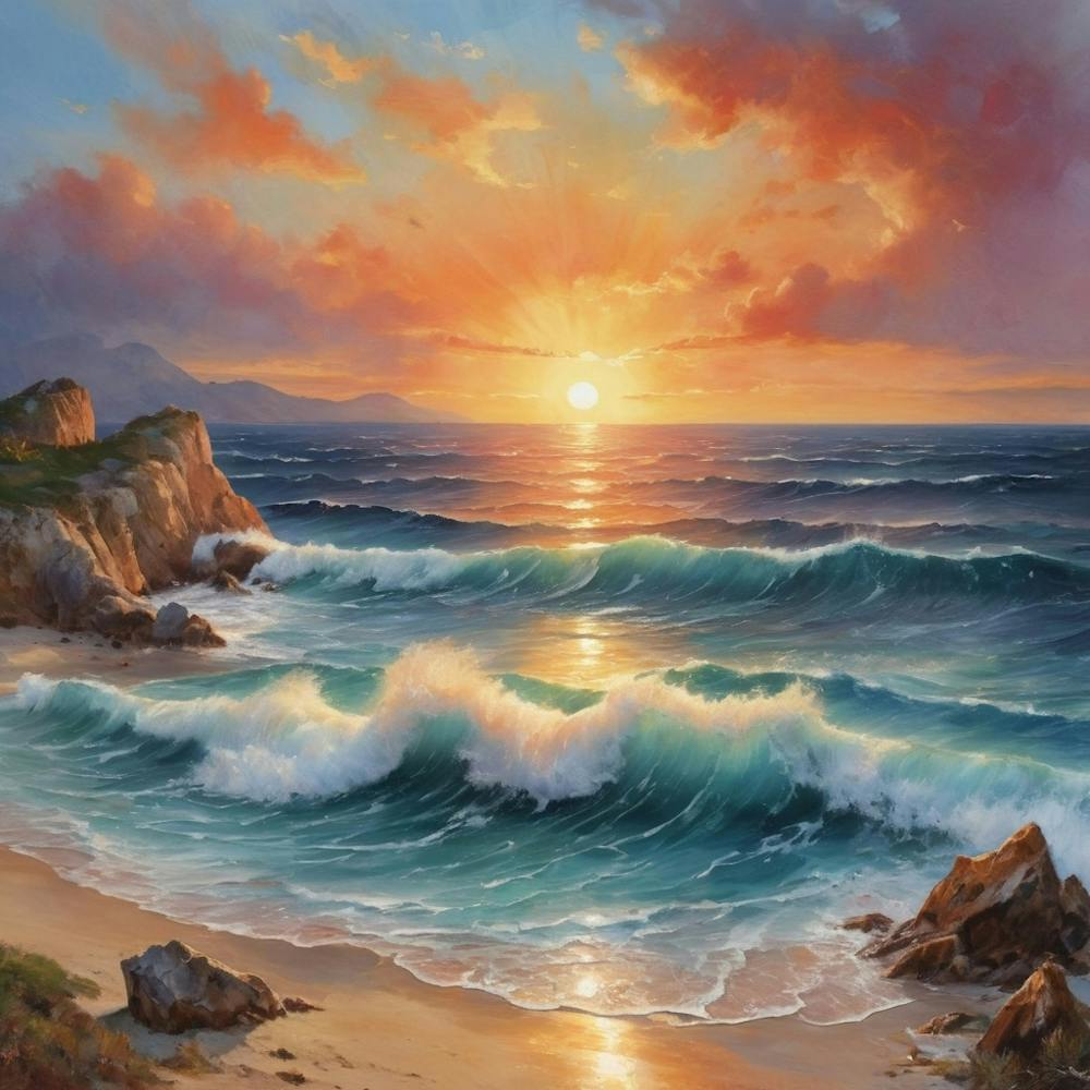 Sunset Over The Sea 1