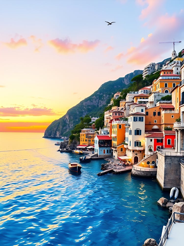 Amalfi Coast At Sunset 1