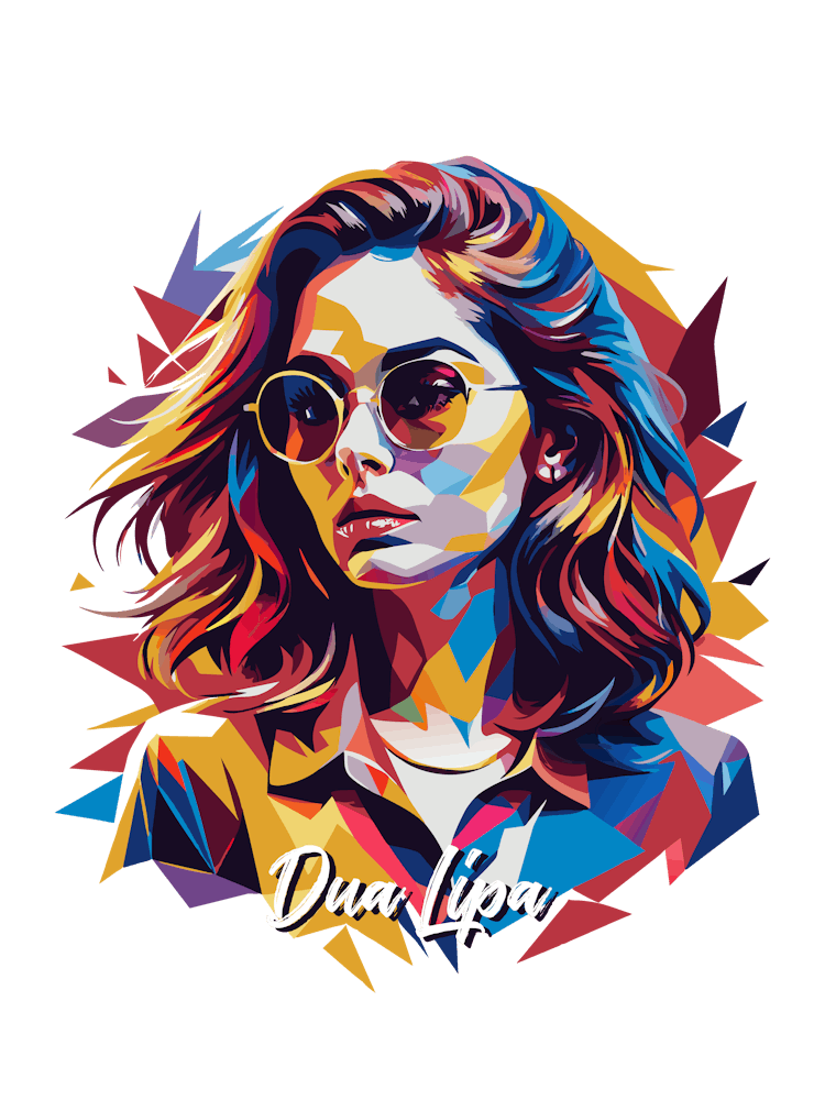 Dua Lipa 03 Portrait Music Icon Style WPAP Pop Art
