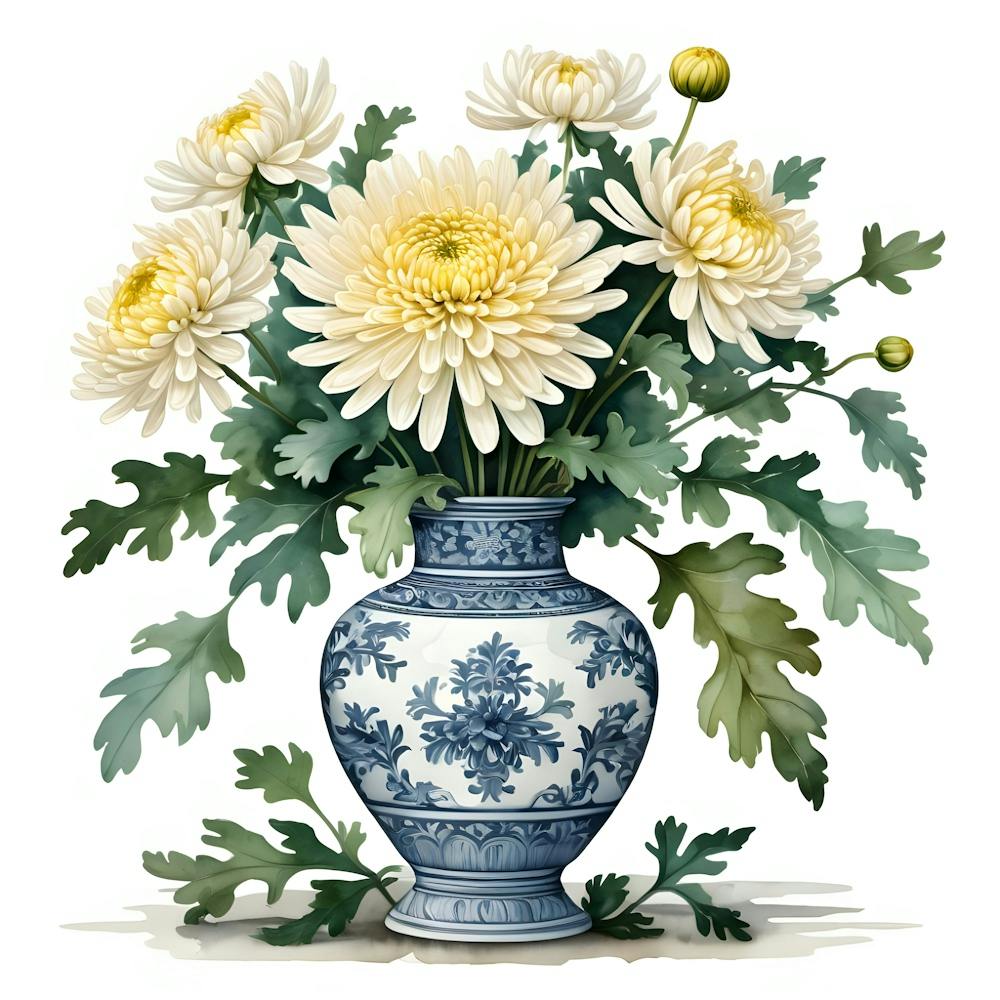 Chrysanthemums In A Vase 1