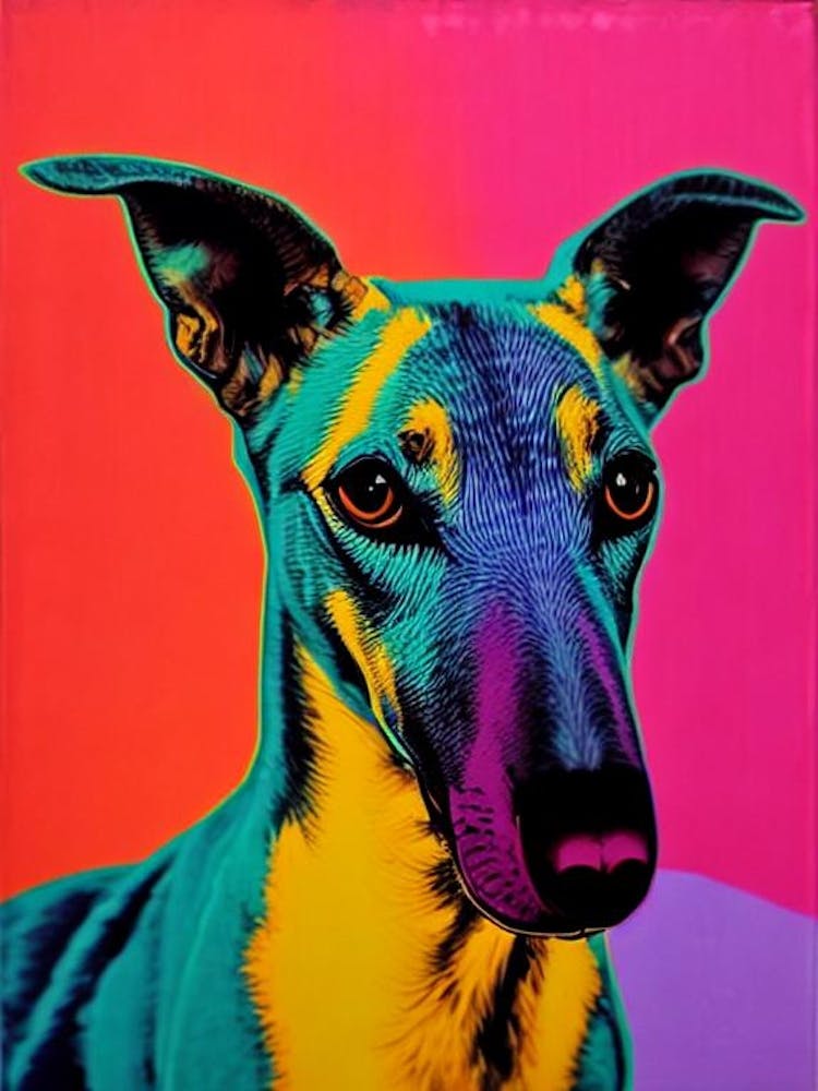 Greyhound Andy Warhol Style Dog