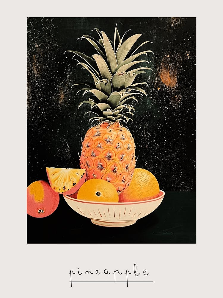Pineapple Abstract Art Deco 2 Poster