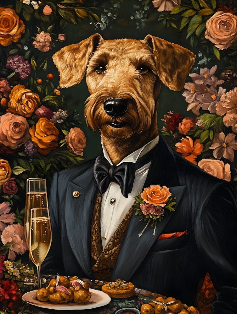 Classy Airedale At The Bar 9