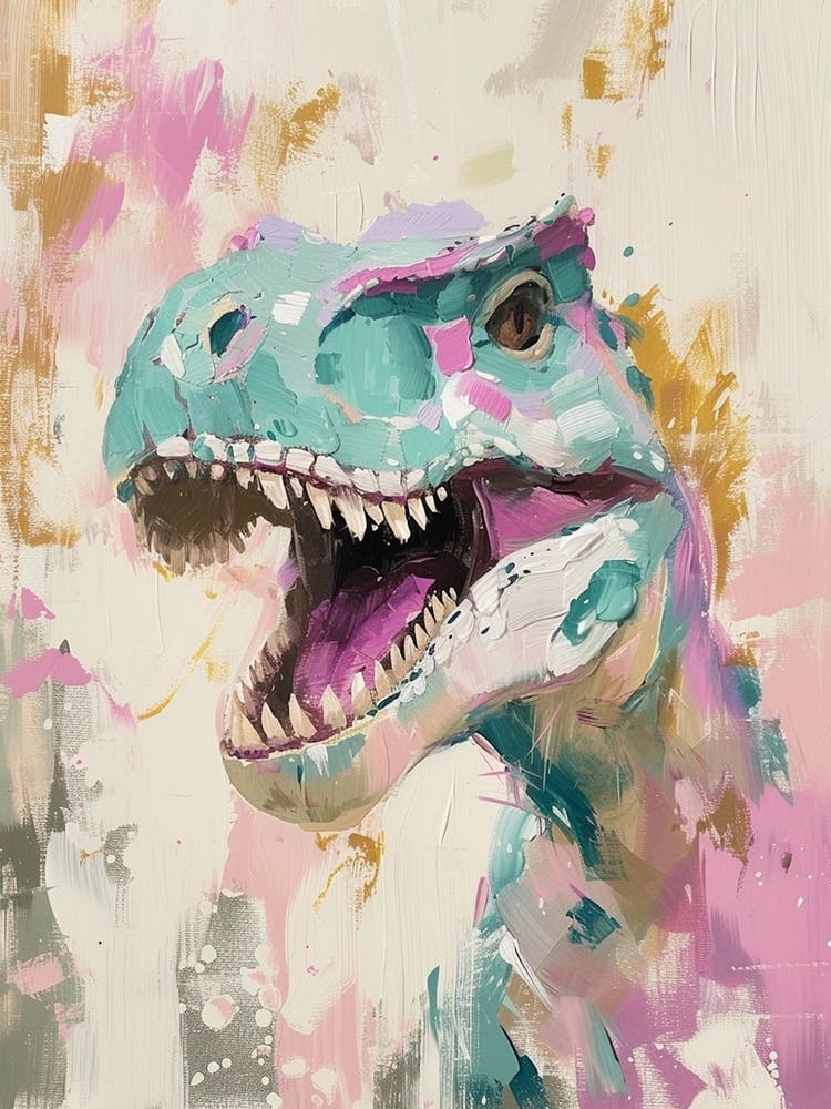 Rawrsome Dinosaur Lilac Portrait