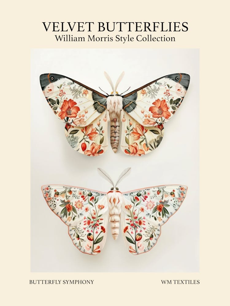 Velvet Butterflies Collection Butterfly Symphony William Morris Style 8