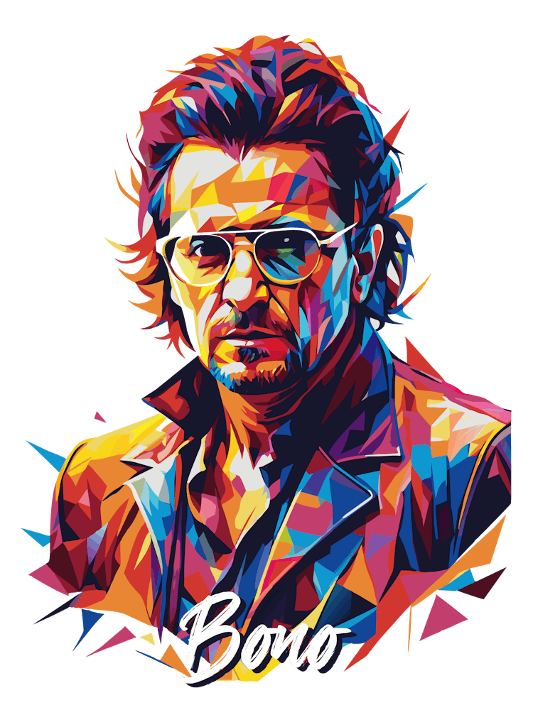 Bono U2 03 Portrait Music WPAP Pop Art