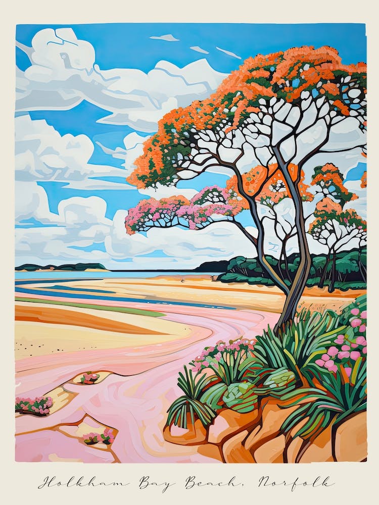 Poster Of Holkham Bay Beach, Norfolk, Matisse And Rousseau Style 3