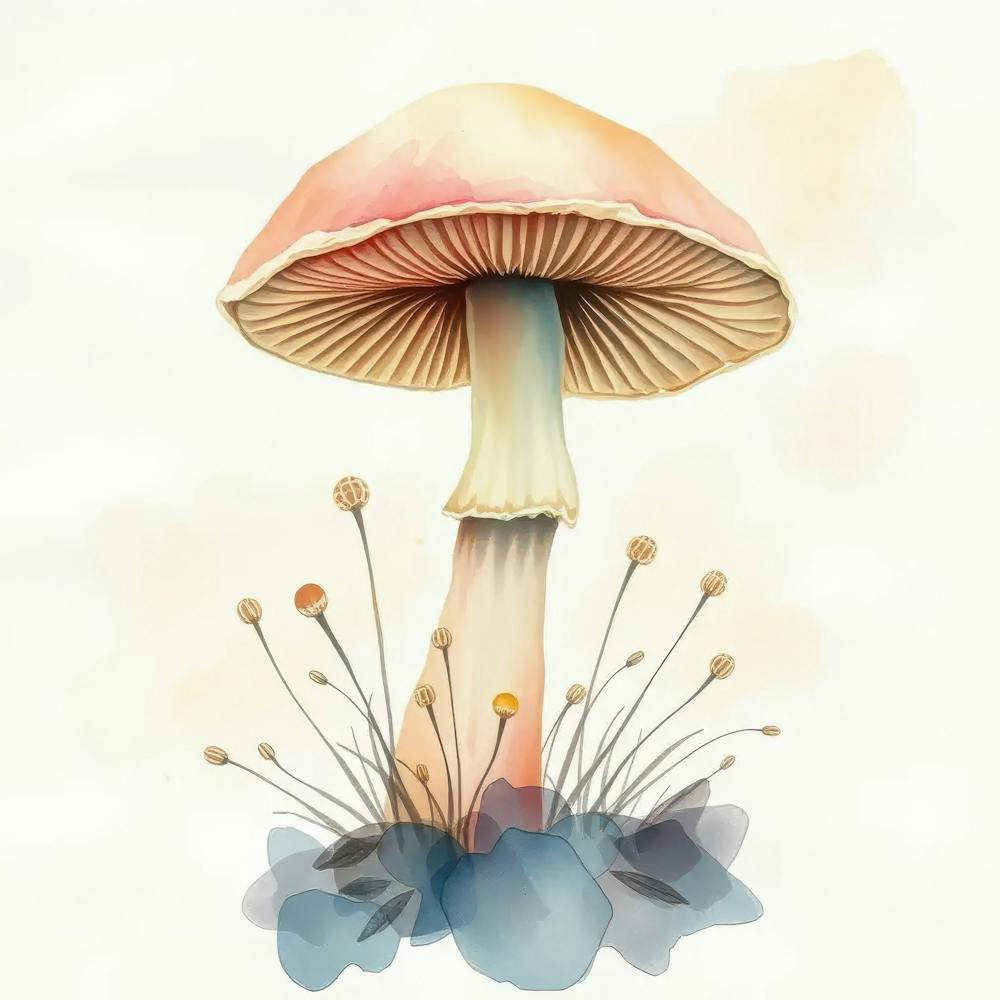 Watercolor Mushroom 1