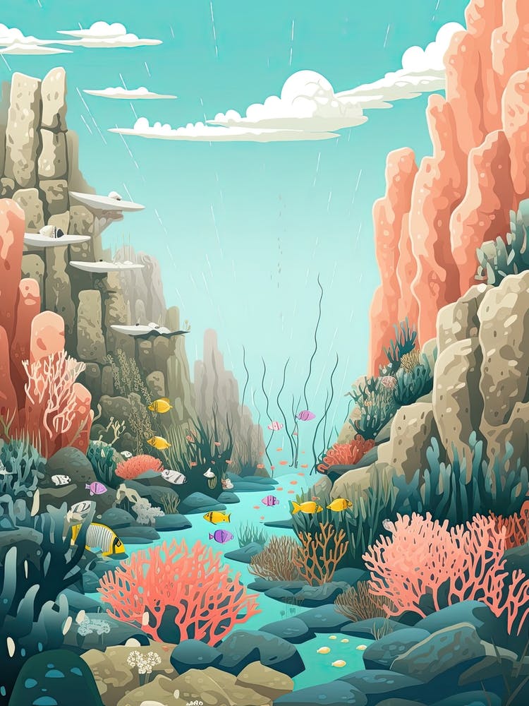 Great Barrier Reef, Australien, Grafische Illustration 1