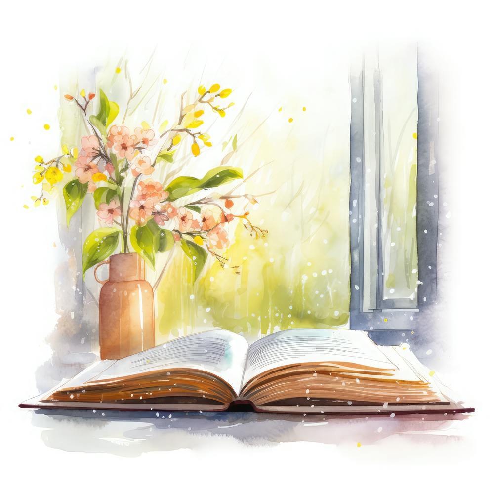 Watercolor Book With Flowers