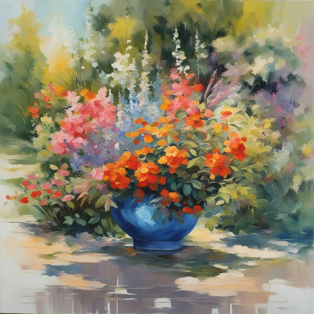 Blue Flowers In A Vase