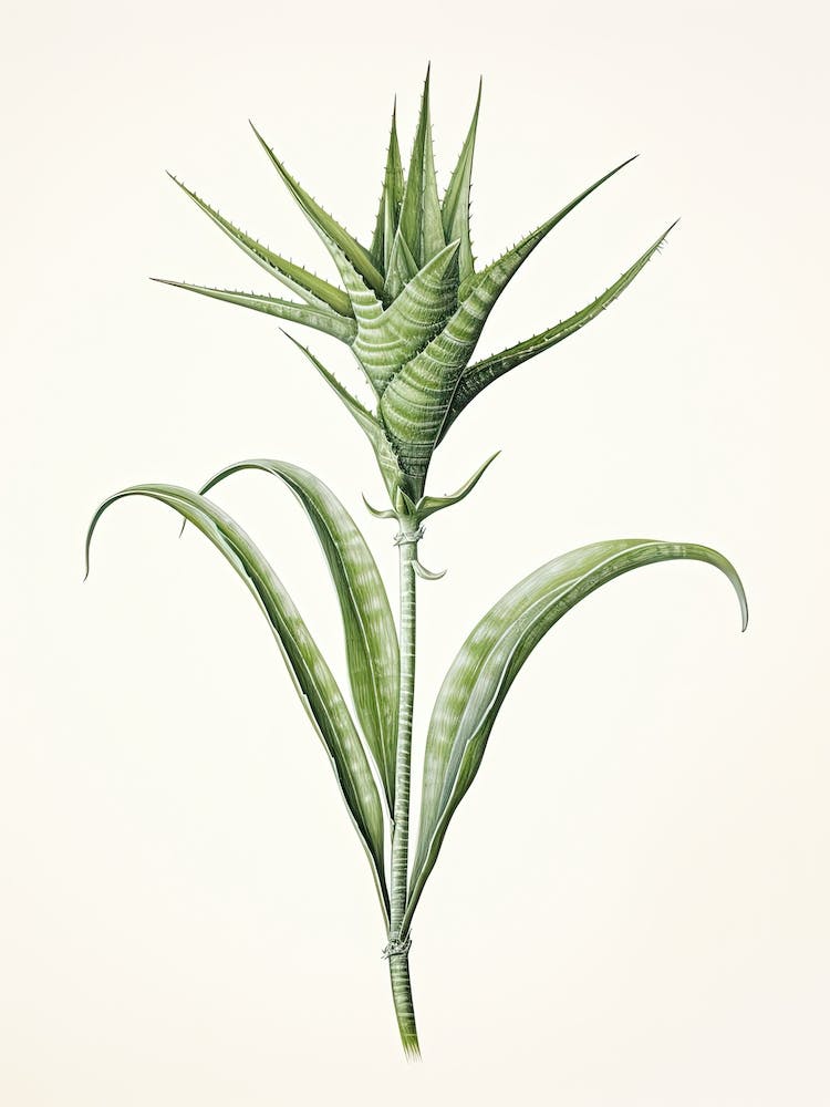 Aloe Vera Herbes Botaniques Vintage 1