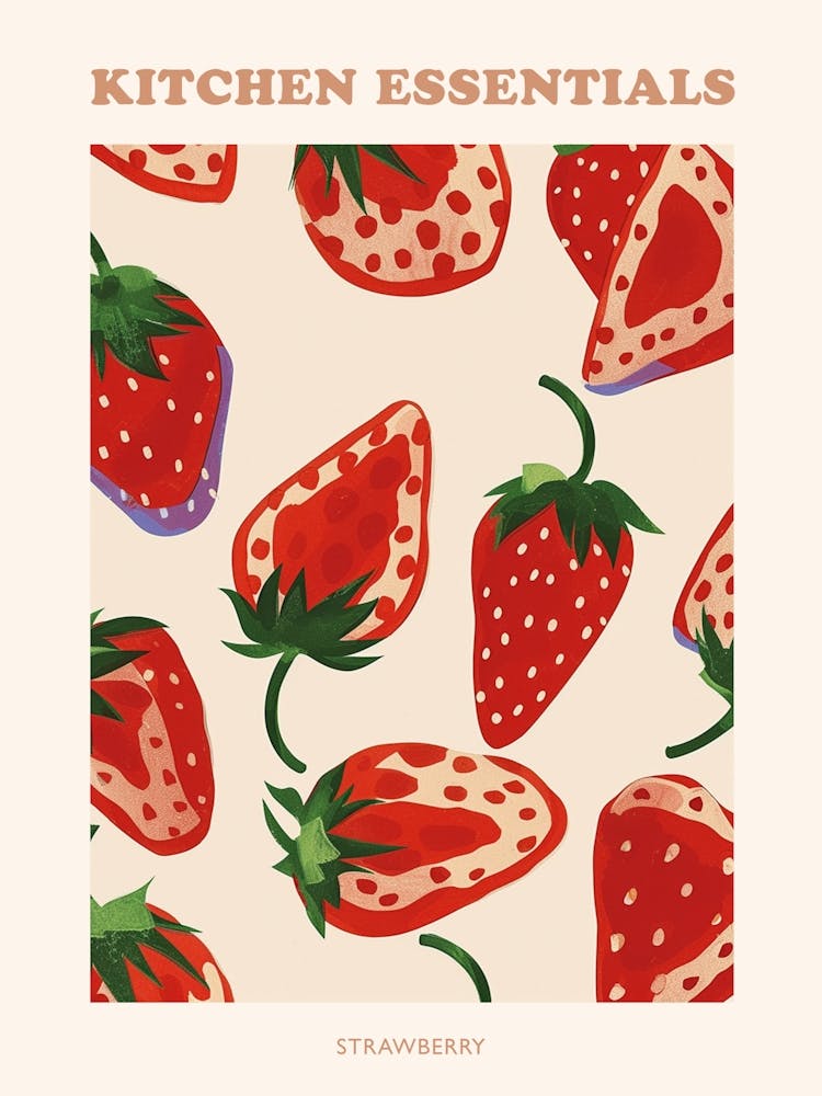 Strawberry Pattern Illustration Poster 4