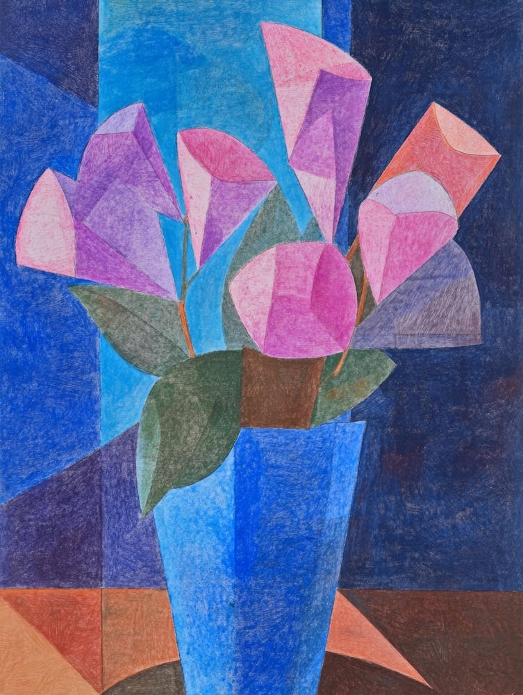 Flowers In A Blue Vase 2