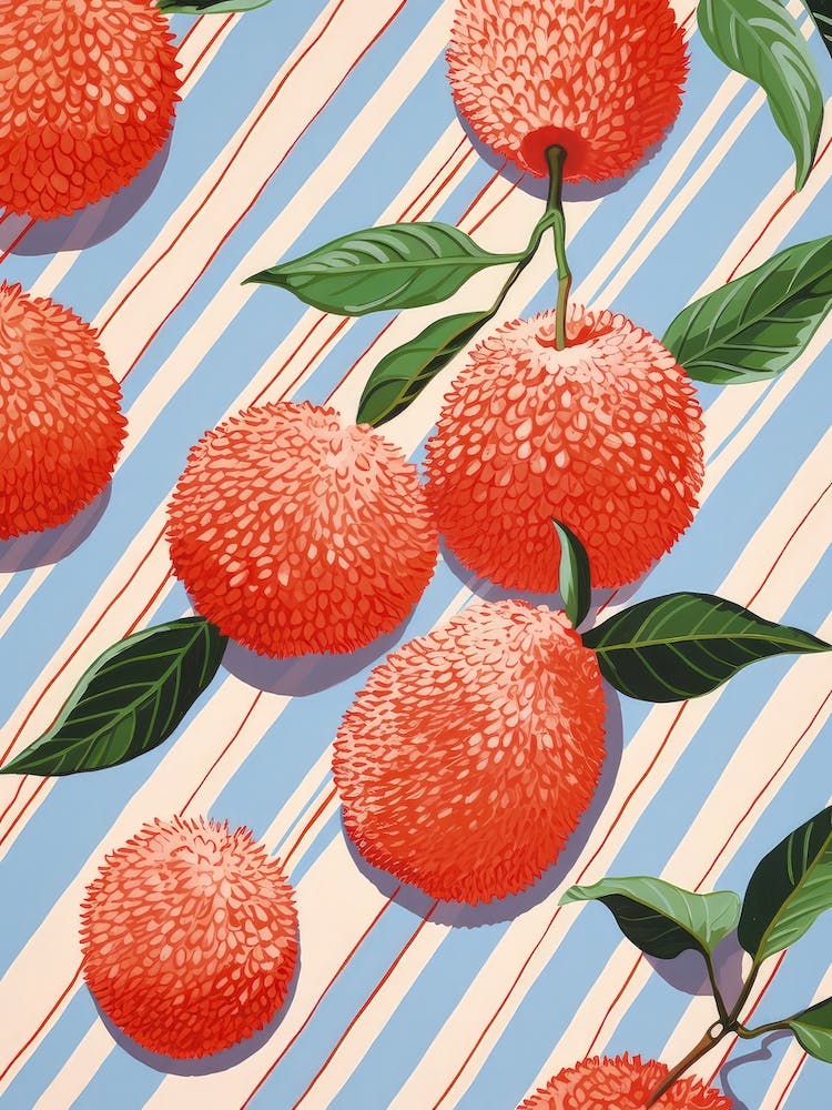 Lychee Fruit Summer Illustration 2