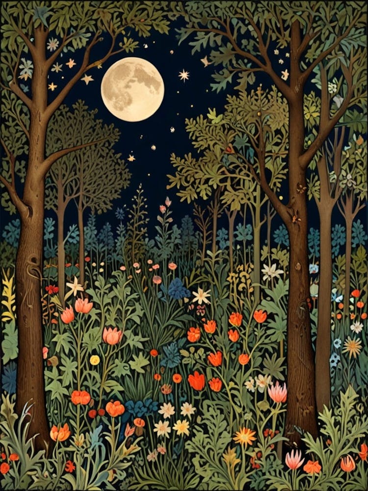 William Morris Moonlight In The Forest 191