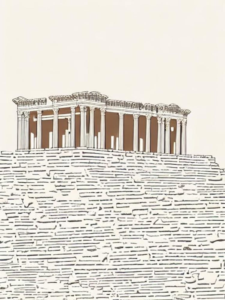 Ephesus Archaeological Site Turkey Boho Landmark Illustration
