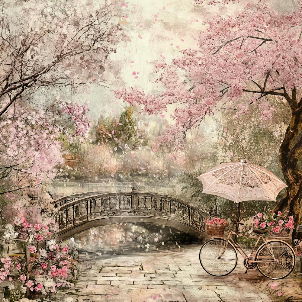 Vintage Cherry Blossom Dreamscape 1