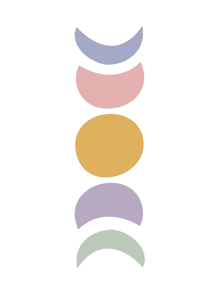 Pastel Moon Phases