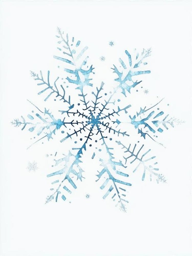 Winter Schneeflockenmuster, Schneeflocken, Minimalistische Aquarell 2