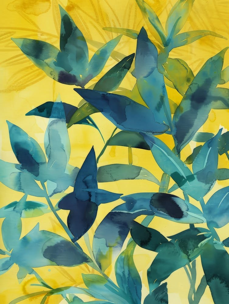 Feuilles Jaunes Et Bleues 1