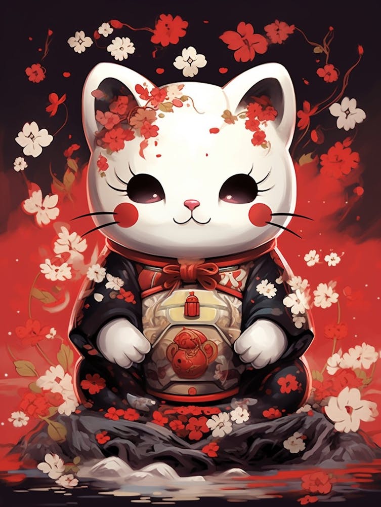 Maneki Neko Lucky Cat Japanese 9