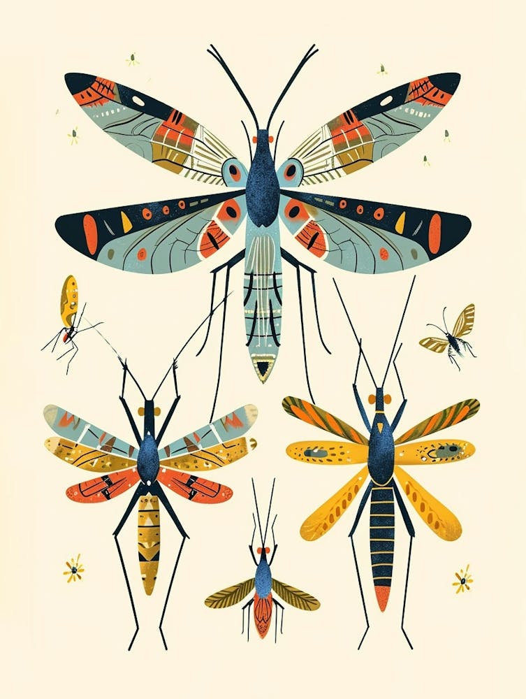 Colourful Insect Illustration Cricket 6