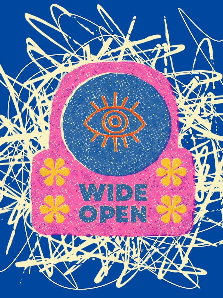 Third Eye Awaken Print - Blue/Pink/Yellow