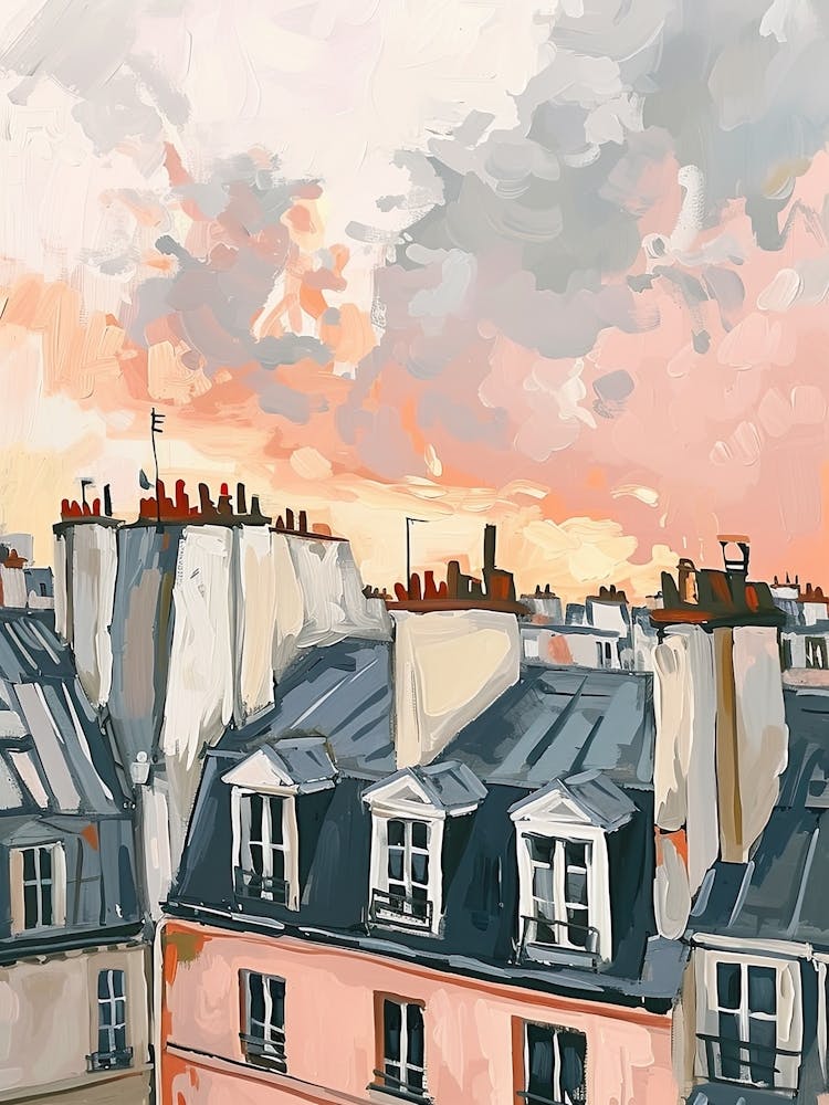 Paris Rooftops Morning Skyline 3