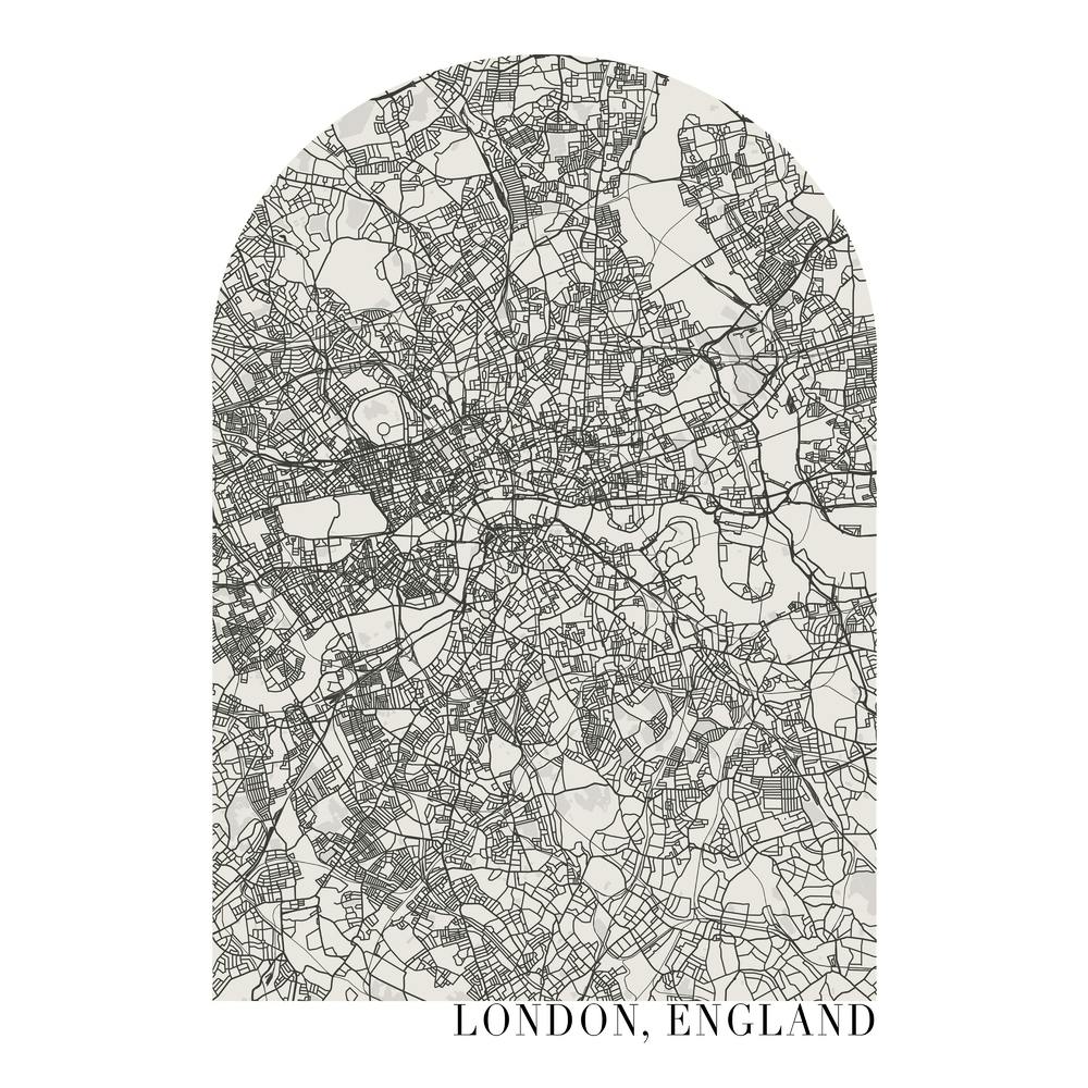 London England Boho Minimal Arch Street Map 1