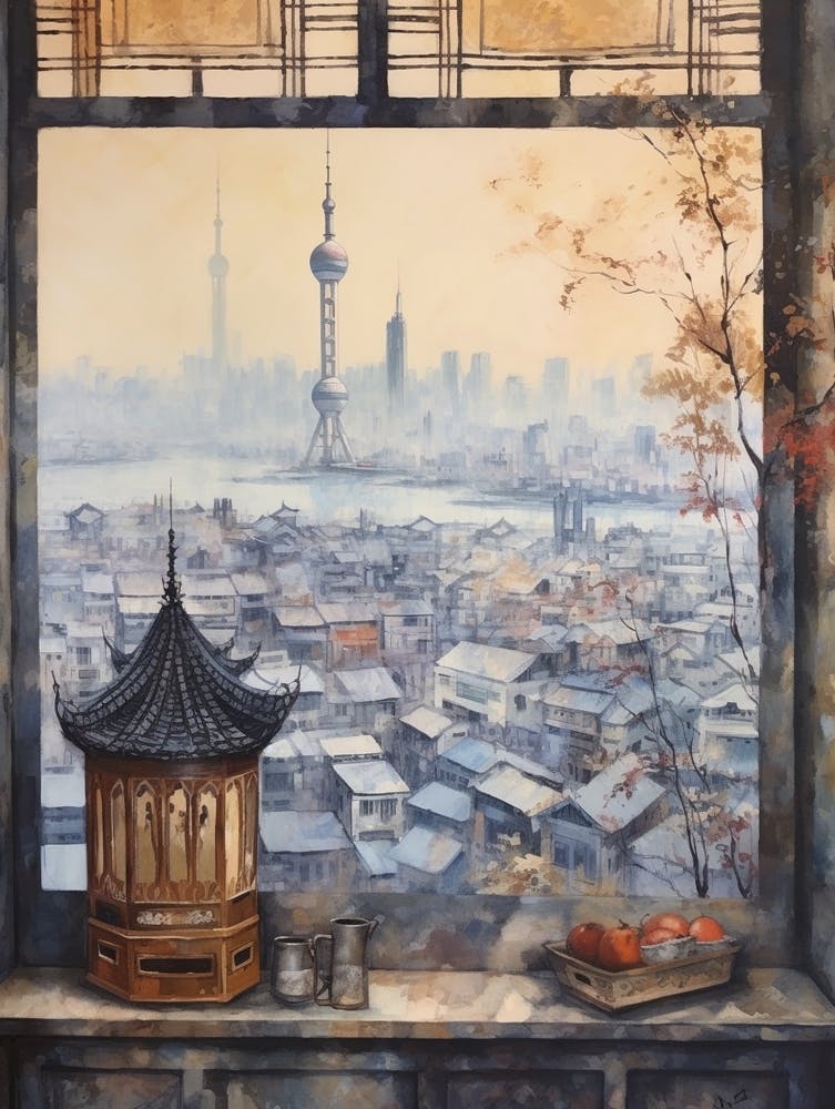 Winter Cityscape Shanghai China 2