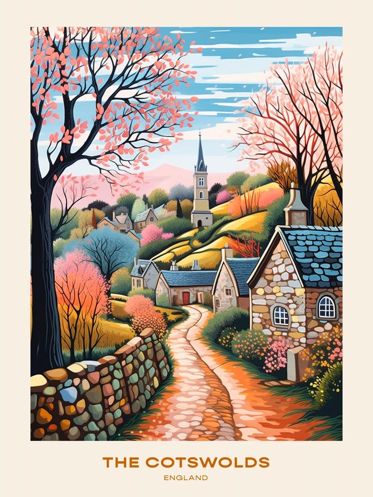 The Cotswolds England 1 Wanderposter