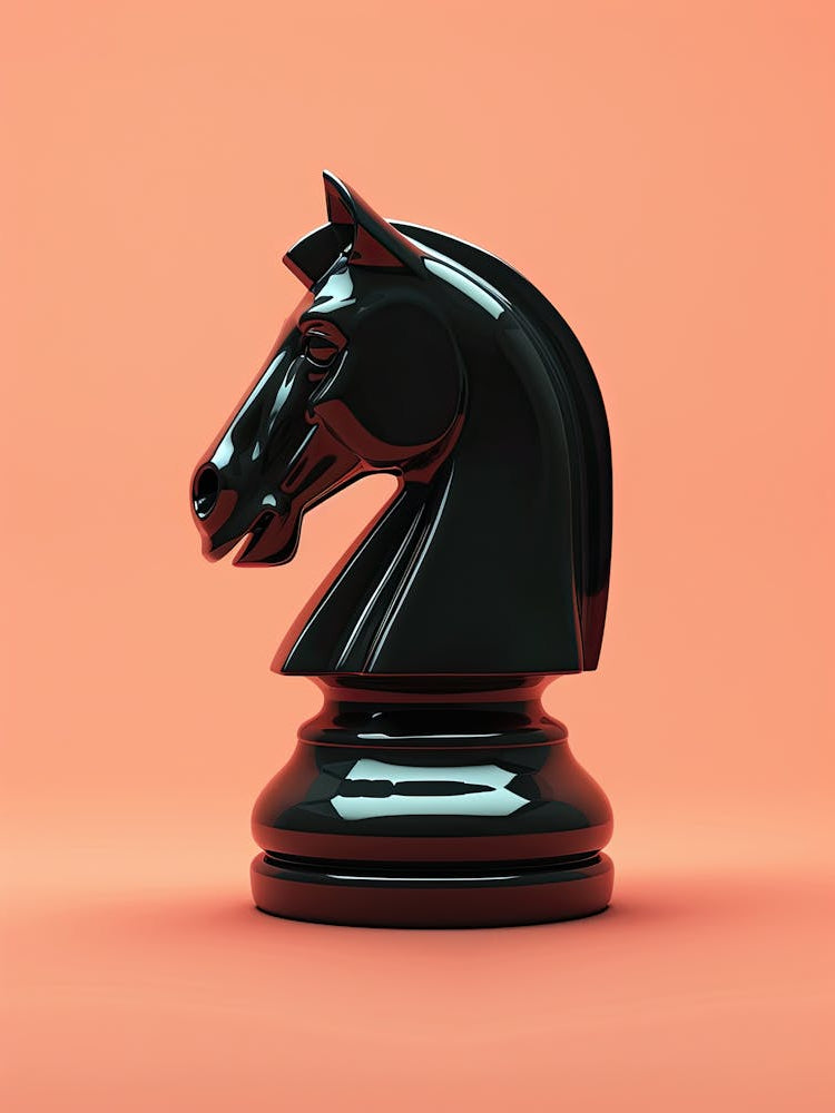 Black Horse Chess Piece |Chess Poster