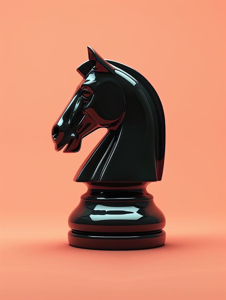 Black Horse Chess Piece |Chess Poster